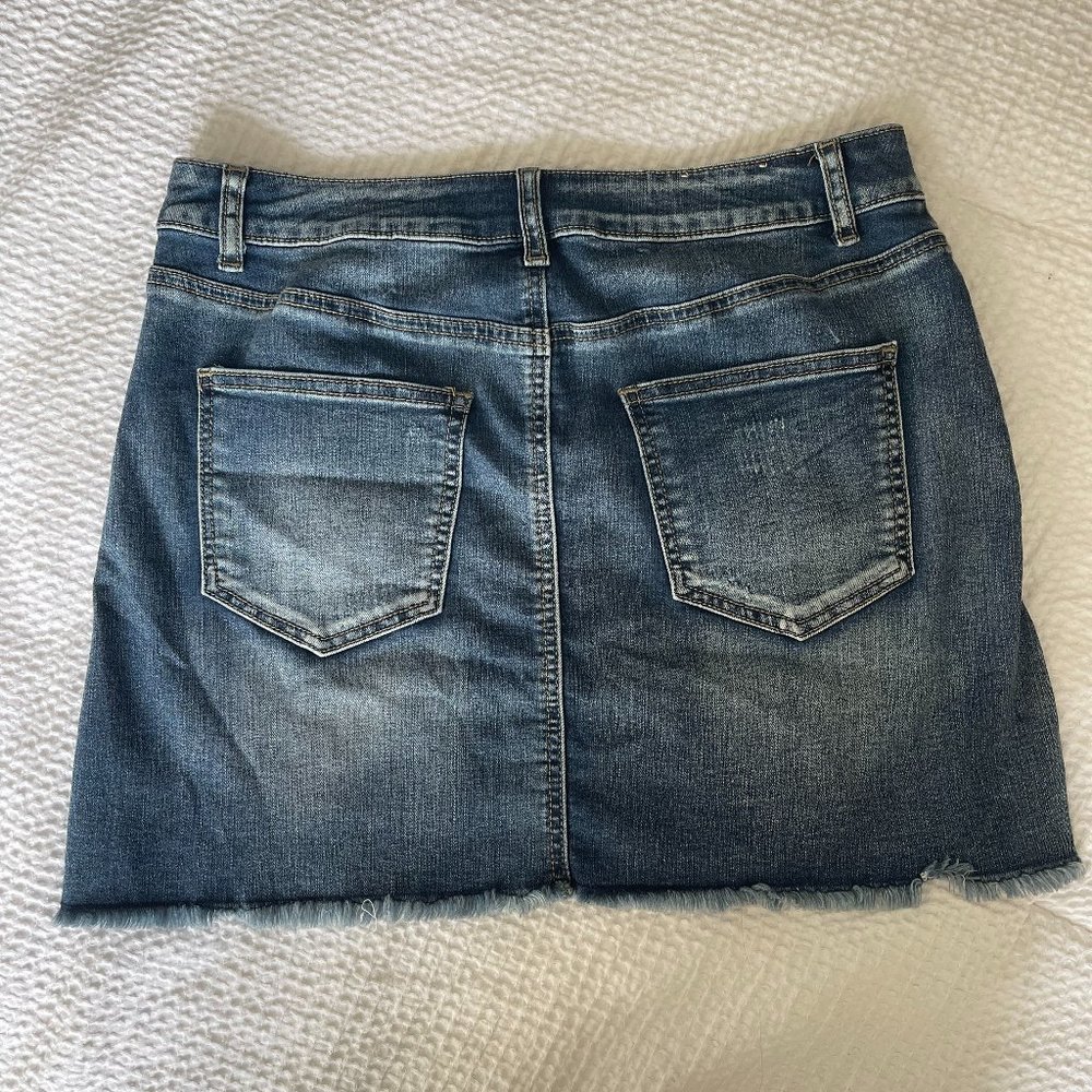 Altar'd State Embroidered Mini Jean Skirt - Picture 3 of 4